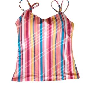 Sunsets Swimsuit Tankini Top Striped Women's Size 32DD Style #75